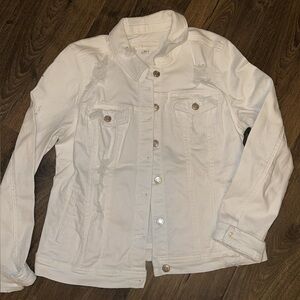 Distressed denim jacket